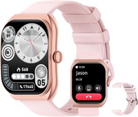 Мужские смарт-часы PEJE, изогнутый дисплей 2,01 дюйма, звонки по Bluetooth, водонепроницаемость 1 атм, мониторинг SpO2/пульса/сна, более 123 спортивных режимов, оповещения о молитвах и поддержка арабского языка, аккумулятор 350 мА·ч, iOS/Android. (Розовый 1000013378