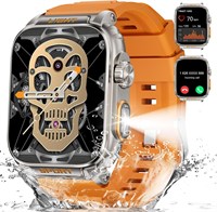 Мужские смарт-часы военного образца (отвечают на звонки и совершают звонки) со светодиодным фонариком, 6-8 м, HD-дисплеем 1,91 дюйма, пульсометром/монитором сна, водонепроницаемые 5 атм, спортивные смарт-часы для Android iOS, цвет шампанского золота 1000013381