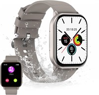 Смарт-часы с Bluetooth, TFT-экран 2,01 дюйма, водонепроницаемые, с голосовым помощником на базе искусственного интеллекта, функцией звонков, мониторингом пульса и уровня кислорода в крови, более 100 спортивных режимов, совместимы с Android и iPhone (светл 1000013384