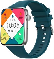 Pebble Vision — умные часы с большим HD-дисплеем 2,05 дюйма, яркостью 600 нит, вызовами по Bluetooth, голосовыми помощниками, пульсометром и датчиком артериального давления, будильником и уведомлениями — Forest Green 1000013389