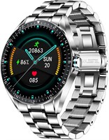 Обновление смарт-часов LIGE 2021 для мужчин, серебристые фитнес-часы с сенсорным экраном 1,32 дюйма, шагомером, пульсометром и датчиком сна, водонепроницаемые спортивные часы со степенью защиты IP67, трекер активности для Android и iOS 1000013427