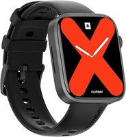 Смарт-часы Number DialFit Pro Max с функцией звонков по Bluetooth, самым большим безрамочным дисплеем 1,91 дюйма, яркостью 600 нит, элегантным металлическим корпусом, беспроводной зарядкой, комплектом Health Suite (черный ремешок, большой размер) 1000013455
