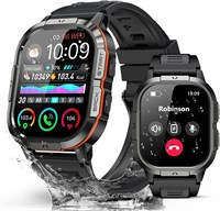 Смарт-часы YOOJ® Outdoor Military для мужчин с экраном AMOLED 2,06 дюйма, водонепроницаемостью IP68, более 110 спортивных режимов, Bluetooth-соединением, функцией ответа на звонки, пульсометром, датчиком SpO2 и монитором сна, для iOS/Android (оранжевый) 1000013595