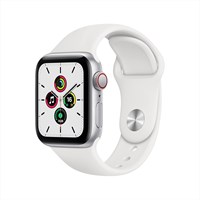 Apple Watch SE (GPS + Cellular, 40 мм) — серебристый алюминиевый корпус с белым спортивным ремешком (обновлённые) 1000013620