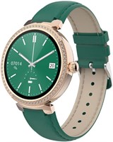 Умные часы Porodo Belle Lady с циферблатом из розового золота и зеленым ремешком 1000013640