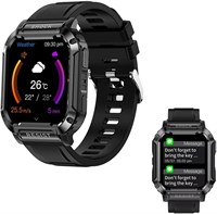 Смарт-часы NK36 для мужчин и женщин (2024) — сенсорный HD-экран 1,83 дюйма, Bluetooth-звонки, водонепроницаемость IP67, пульсометр и датчик сна, фитнес-трекер, аккумулятор на 4 дня, магнитная зарядка 300 мА·ч (чёрный) 1000013681