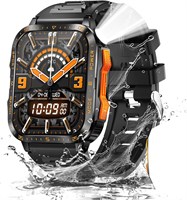 Прочные смарт-часы для мужчин со светодиодным фонариком/УФ-подсветкой, водонепроницаемость 3 АТМ, большой экран 1,96 дюйма, тактический фитнес-трекер с пульсометром и датчиком SpO2, совместимые с iPhone и Android 1000013744