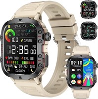 Спортивные умные часы с водонепроницаемым Bluetooth-звонком для мужчин и женщин, монитором артериального давления и пульса (бежевый) 1000013795