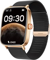 Умные часы TOOBUR для женщин, приём и совершение звонков, фитнес-трекер, отслеживание сердечного ритма и сна, 100 видов спорта, водонепроницаемость IP68, совместимые со смартфонами на Android и iOS, чёрно-золотые 1000013895