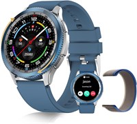 Смарт-часы PEJE с вращающимся циферблатом, умные часы для мужчин (ответ на вызов/совершение звонков), экран AMOLED 1,43 дюйма, более 123 спортивных режимов, водонепроницаемые часы 3 атм, с датчиком SpO2/пульса/сна, совместимые с Android iOS (синие) 1000013914