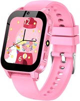 Умные часы Masroo для детей с головоломками, развивающими карточками, защитой экрана, сенсорным экраном HD, камерой, музыкой и шагомером — идеально подходят для девочек 4–12 лет в качестве весёлого и познавательного подарка на день рождения. 1000013930