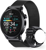 Умные часы для мужчин и женщин, фитнес-трекер с функцией телефонных звонков, умные часы для телефонов Android и iOS, монитор здоровья, пульсометр, счетчик калорий для сна, шагомер, напоминания, многоспортивные режимы, подключение по Bluetooth (черный) 1000013939