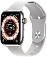 Умные часы Telzeal S9 с 2,2-дюймовым полноэкранным AMOLED-дисплеем, тремя парами ремешков и беспроводным зарядным устройством для женщин и мужчин, серебристые 1000013985