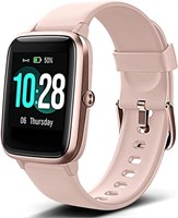 Смарт-часы AMERTEER для мужчин и женщин с функцией Bluetooth-звонков, спортивными режимами, сенсорным экраном, пульсометром для измерения сна, шагомером, водонепроницаемые часы IP68 для iOS и Android (розовые) 1000014067