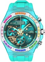 Прозрачные смарт-часы Cristallo AP с AMOLED-дисплеем, Bluetooth-звонками, фитнес-трекером, мониторингом здоровья, водонепроницаемыми корпусами, режимами нескольких видов спорта, стильным дизайном и длительным временем автономной работы (синий) 1000014115