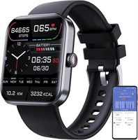 Фитнес-часы AD VISION, спортивные часы и фитнес-трекеры, 1,9-дюймовый HD-экран, круглосуточный мониторинг здоровья с помощью ЭКГ, уровня кислорода в крови и частоты пульса, длительное время работы от батареи (черный силиконовый ремешок) 1000014120