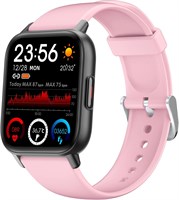 Смарт-часы для мужчин и женщин, Bluetooth, ответ/вызов, ультратонкий дизайн, мониторинг здоровья, фитнес-трекер, быстрая зарядка аккумулятора, большой ЖК-дисплей 1,69 дюйма, совместимость с Android и iOS (розовый) 1000014126
