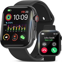 Смарт-часы для Android iPhone [49 мм], Bluetooth-звонки, более 120 спортивных режимов, фитнес-трекер, пульсометр/монитор здоровья/сна, счётчик шагов и калорий, водонепроницаемые смарт-часы для женщин и мужчин (чёрные) 1000014138