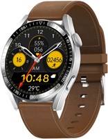 Смарт-часы Seiconer для мужчин, Bluetooth-звонки, водонепроницаемый фитнес-трекер IP68, монитор сердечного ритма, артериального давления и SpO2, голосовой помощник, совместимый с iPhone и Android (серебристый) 1000014158