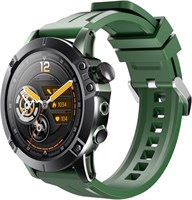 Мужские умные часы с Bluetooth, функцией ответа/вызова для Android iOS, 300 мАч, 1,32 дюйма, фитнес-трекер для занятий спортом на открытом воздухе, мужские музыкальные умные часы с монитором здоровья (черно-зеленые) 1000014206