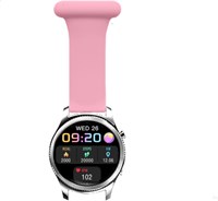 Умные часы-брелок для Android iOS с ремешком, часы для медсестры, силиконовый брелок, фитнес-трекер iP67, водонепроницаемые умные часы с пульсометром, шагомером, трекером сна (розовые) 1000014225