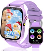 Умные часы kaacly для детей, подарок для мальчиков и девочек с 1,83-дюймовым экраном, самодельными обучающими карточками, музыкальными сказками на ночь, умные часы, подарки на день рождения, игрушка для детей 4, 5, 6, 7, 8+ (фиолетовый) 1000014229