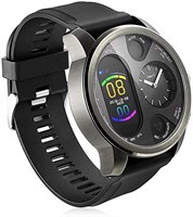 Смарт-часы Dual Time, мужские, пульсометр, артериальное давление, фитнес-трекер, Bluetooth 4.0, водонепроницаемый, IP68, iOS, Android, IPS, монитор сна, калории, спортивные смарт-часы для мужчин 2019 (черные) 1000014301