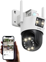 Уличная WiFi-камера ZOSI 4 Мп + 4 Мп с двумя объективами, беспроводная камера видеонаблюдения с двумя объективами, цветным ночным видением, обнаружением людей и транспортных средств, автоматическим слежением, C298 Pro 1000014359