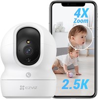 Камера видеонаблюдения EZVIZ 4 МП для домашнего Wi-Fi с аудио и видео, кнопкой вызова, обзором на 360°, цветным ночным видением, обнаружением людей и шума с автоматическим слежением, двусторонней аудиосвязью, двухдиапазонным Wi-Fi, CP1 Pro 4 МП 1000014376
