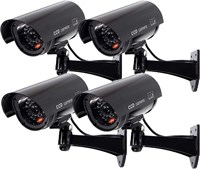 Купольная камера видеонаблюдения Tomvision Bullet, муляж для внутренней и наружной установки, с 1 мигающим светодиодом и наклейками с тревожной сигнализацией (4 шт., черные) 1000014399