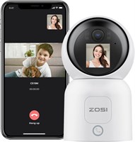 Камера видеонаблюдения ZOSI 4 МП с экраном, обзором 360°, наблюдением за детьми и собаками, жестами и вызовом одним нажатием, двусторонней видеосвязью, двухдиапазонным Wi-Fi 2.4G/5G, домашней камерой видеонаблюдения, обнаружением людей, C519M 1000014404