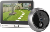 Видеоглазок EZVIZ DP2C 1080p с цветным экраном 4,3 дюйма, встроенным звонком, аккумулятором, просмотром через приложение, двусторонней аудиосвязью, ИК-датчиком движения, металлическим корпусом, облачным хранилищем и SD-картой 1000014428