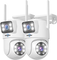 Беспроводная камера видеонаблюдения Hiseeu, 2 шт., 5G/2.4G WiFi, камера с двумя объективами, PTZ, наружная, с отслеживанием движения, цветная, ночная версия, кабель для подключения, без абонентской платы, работает с беспроводной системой камер 1000014472