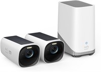 Комплект из двух камер eufy Security eufyCam 3, беспроводная камера видеонаблюдения для улицы, 4K-камера со встроенной солнечной панелью, бесперебойное питание, распознавание лиц с помощью искусственного интеллекта, расширяемое локальное хранилище до 16 Т 1000014481