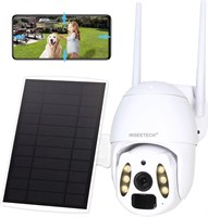 Смарт-камера INSEETECH Solar Tuya, 4-мегапиксельная беспроводная уличная камера видеонаблюдения с солнечной батареей и прожектором, PTZ-камера с Wi-Fi для домашнего видеонаблюдения, ночное видение на расстоянии 98 футов, датчик движения, водонепроницаемос 1000014509