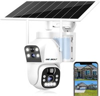 Беспроводная камера видеонаблюдения GENBOLT Solar WiFi, питание от аккумулятора 8 Вт, 15600 мА·ч, для дома, с функцией двойного обзора, с двумя объективами, с подсветкой, цветной ночной камерой и датчиком PIR 1000014513