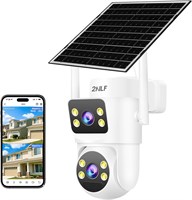 Уличная камера видеонаблюдения 2NLF с питанием от солнечной батареи, 4G LTE, двумя объективами по 3 МП, PTZ-камерой на 360°, пассивным ИК-датчиком движения, цветным ночным видением, аккумулятором 8000 мА·ч, водонепроницаемостью IP66, без подключения к Wi- 1000014522