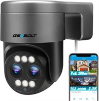 Уличная камера видеонаблюдения GENBOLT 2.5K PTZ WiFi с поддержкой PoE, двухобъективная камера видеонаблюдения для дома с 10-кратным гибридным зумом, IP-камера с цветной ночной съемкой 4 МП, автоматическое отслеживание и обнаружение гуманоидов (2,4 и 5 ГГц 1000014524