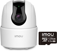 Домашняя камера Imou 1080P с картой памяти SD 128 ГБ, камера видеонаблюдения для помещений, Wi-Fi-камера с обзором 360°, камера видеонаблюдения с картой памяти SD 128 ГБ, радионяня с функцией отслеживания движения, двусторонней аудиосвязью и ночным видени 1000014535