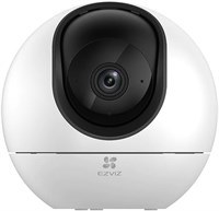 EZVIZ H6 5-мегапиксельная 3K-камера безопасности для умного дома с Wi-Fi, панорамированием и наклоном на 360°, распознаванием рук и управлением, подключением по двусторонней связи, автоматическим зумом и отслеживанием, ночным видением (10 м), белый цвет 1000014538