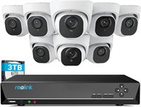 Система видеонаблюдения REOLINK 4K 16CH для дома, 8 IP-камер H.265 4K PoE, RLK16-800D8, 16-канальный сетевой видеорегистратор с жестким диском 4 ТБ для круглосуточной записи, обнаружения людей, транспортных средств и животных, удаленного доступа 1000014539