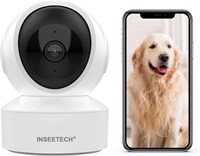 Беспроводная камера видеонаблюдения INSEETECH 4 МП для помещений, камера с Wi-Fi для домашних животных 2,4/5 ГГц, функцией PTZ-автоматического слежения, 5G-видеоняня для охраны дома/дома с собаками и кошками, датчик движения, управление через приложение н 1000014545