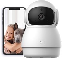 Камера видеонаблюдения YI Pan-Tilt, 360-градусная, 2.4G, умная, для помещений, собак, кошек, с ночным видением, двусторонней аудиосвязью, датчиком движения, приложением для телефона, совместимая с Alexa и Google Assistant 1000014547