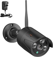 Беспроводная камера видеонаблюдения Tomvision 3 МП для 8-канального WiFi-видеорегистратора Tomvision с адаптером питания 12 В/2 А, 2-мегапиксельная IP-камера для улицы с ночным видением до 20 м, водонепроницаемость IP66, видеокабель не требуется (черная) 1000014578