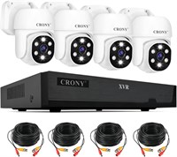Система проводной видеонаблюдения CRONY - NVS004 5-1 5MN FHD, 4-канальное видеонаблюдение, 5-мегапиксельная камера видеонаблюдения для улицы и помещения, комплект с 4 HD-камерами, 1 камерой видеонаблюдения со звуком, ночным видением, детектором движения 1000014620