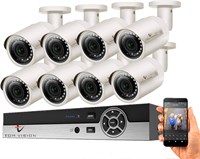 Система видеонаблюдения Tomvision 2K, 8-канальный 2-мегапиксельный видеорегистратор с 8 внутренними и наружными водонепроницаемыми камерами IP66 по 2,0 мегапикселя, домашняя безопасность P2P, ночное видение 100 футов, для домашнего бизнеса (комплект из 8 1000014655