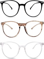 Комплект из 3 очков Azonee, блокирующих синий свет, для женщин и мужчин. Легкие антибликовые очки для работы за компьютером. Модная круглая оправа. 3 цвета. 1000016925