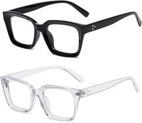 Классические очки без рецепта с прозрачными линзами для женщин и мужчин, 2 шт., модные винтажные квадратные очки с толстой оправой, анти-синий свет, ретро-модные очки с простой оправой для путешествий и отдыха 1000016980