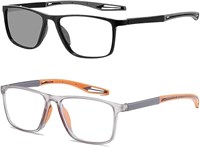 LBOYLOVE® 2 пары очков для чтения, нескользящие, анти-синий свет, очки для чтения для мужчин и женщин, легкие, квадратные, удобные, гибкие, блокирующие синий свет, компьютерный синий свет 1000017026