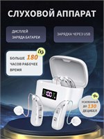 Цифровой слуховой аппарат для пожилых людей с зарядным устройством в серебряном исполнении. 1000017867